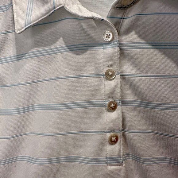 Nike Golf Size Small 4 6 Fit Dry Dri sleeveless Polo Tank Tennis White Blue - Picture 4 of 16